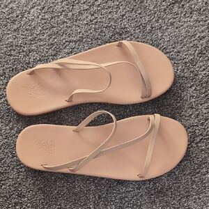 Ancient Greek Sandals in Nude Beige